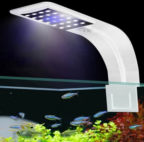 Umeki cafe Charmant LED Clip-On Lampen: Aquarium Clip On LED lamp Wit (witte & blauwe leds)
